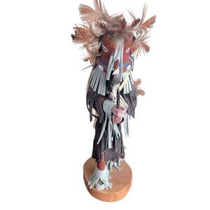 KOKOPELLI Kachina Doll Hunchbacked Magical Flute Fertility Signed 12” Rare